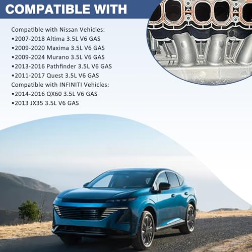 Image of Intake Manifold Gasket Set Compatible with Nissan Infiniti Vehicle 3.5L V6 Gas 2007-2024 Altima Maxima Murano Pathfinder Quest 2014-2016 QX60 JX35, Replace#MS97143