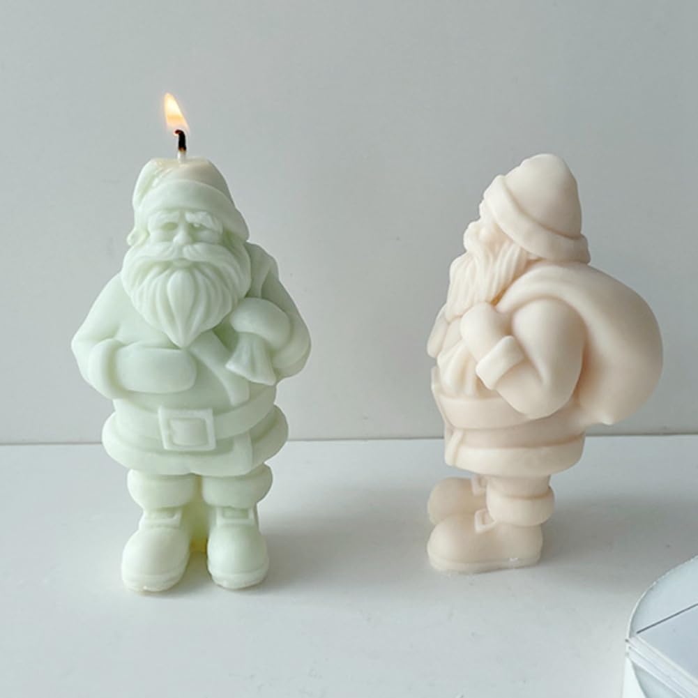 Stampo In Silicone A Forma Di Babbo Natale 3D Per Cioccolato, Candele E Sapone | Stampo Alimentare Fai Da Te 4,9x6,2 Cm
