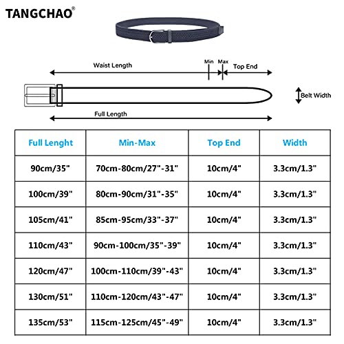 Tangchao Elastische stoffen riem, gevlochten stretchgordel voor dames en heren, breedte 3,3 cm - Image 7