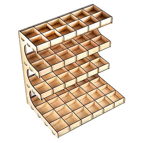 1PCS Natural Wooden Storage Rack Stand Acrylic Paint Bottle Model Hobby Parts Painting Brush Tidy Holder (4-Layer 60-Grid) Cover
