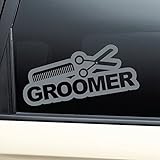 Nashville Decals Dog or Cat Groomer Vinyl Decal Laptop Car Truck Bumper Window Sticker - Charcoal