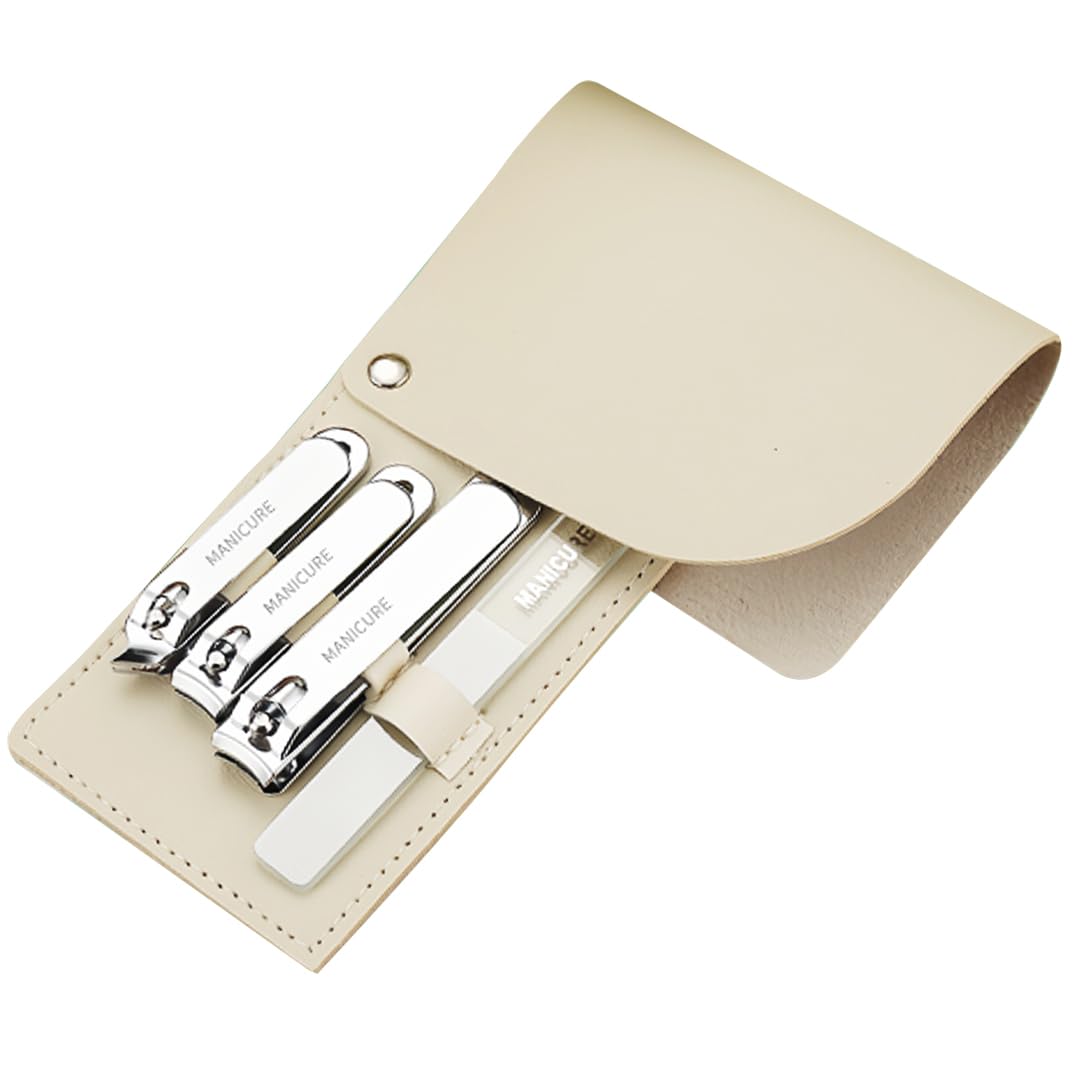 Gleva 4 Pcs Nail Clippers Set with Leather Case, Stainless Steel Nail Cutter Manicure Pedicure Kit, Toenail Clipper Fingernail Clipper, Nano Nail File, Anti-Slip Handle, Rust-Resistant for Men & Women-image-10