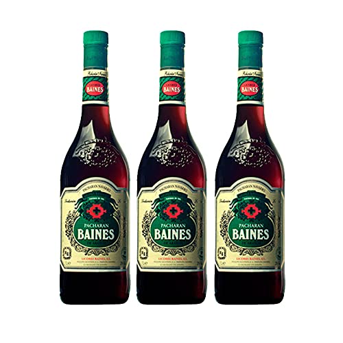 Licor Pacharan Baines Clasico de 1 L - Elaborado en Navarra - Licores Baines (Pack de 3 botellas)