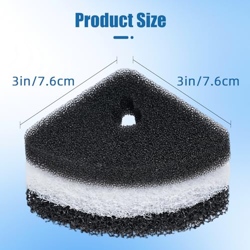 Image of AQUANEAT 6 Pcs Replacement Filter Pads for Corner Aquarium Sponge Filter