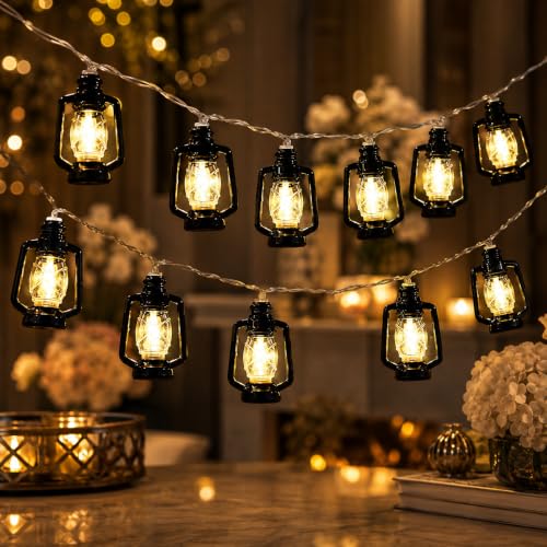 Image of One94Store 3 Meter 10 LED Lantern String Fairy Lights - Warm White Plug-in Decorative Lights for Home, Bedroom, Diwali, Christmas, Indoor & Outdoor Decoration, Festival Decor Lighting