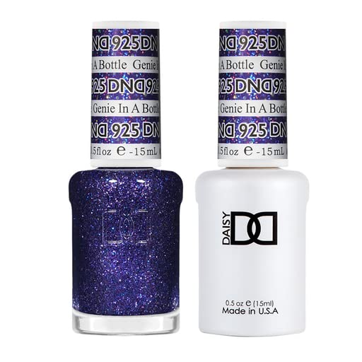 DND Gel Glitter Collection Polish Set - 1 each of Gel Polish and Nail Polish, 925 Genie in a Bottle, 0.5 Fl Oz