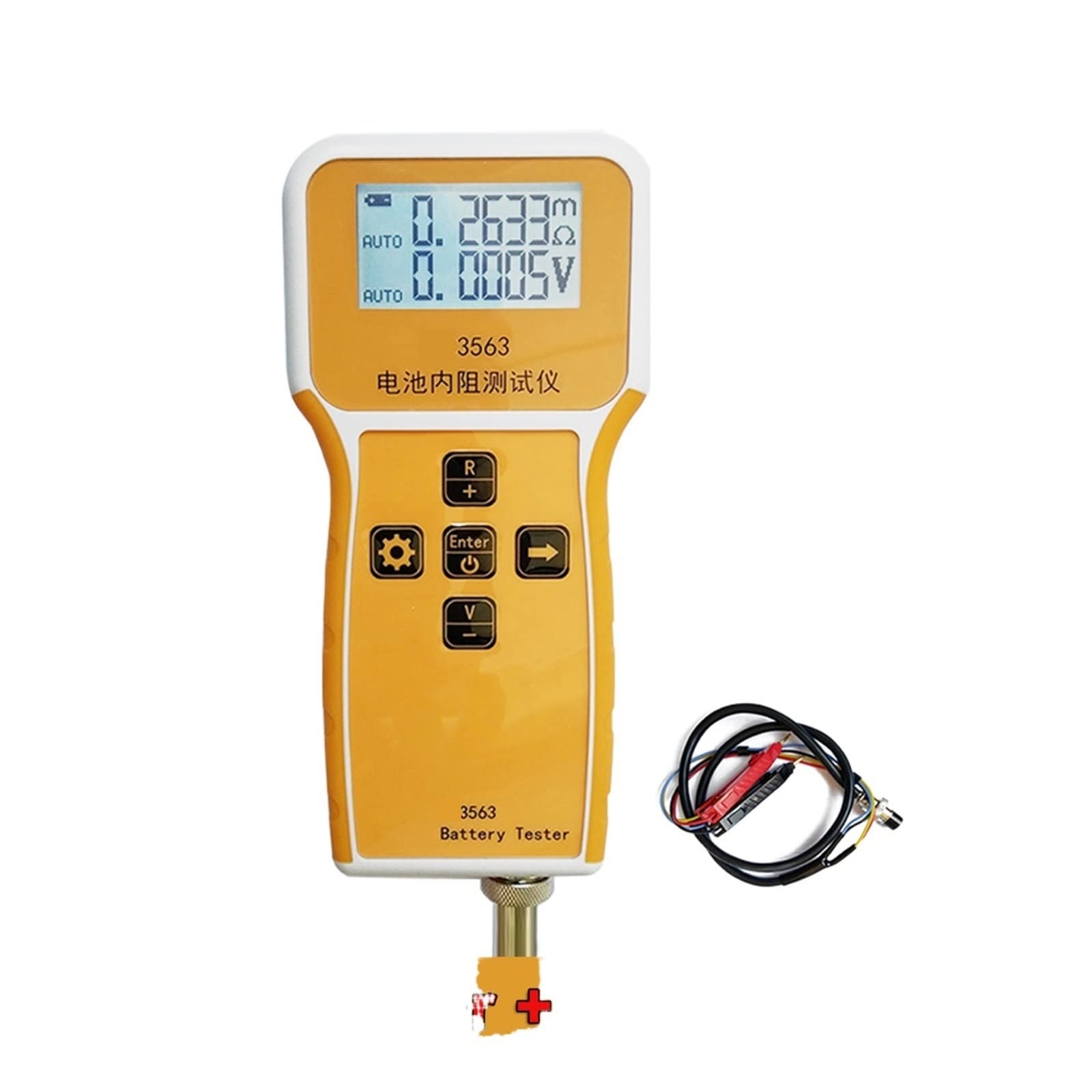 Testeur de batterie 3563 batterie tension de résistance interne testeur de batterie à 3 chiffres véritable détecteur de batterie Lithium plomb-acide à quatre fils AC(A-Tester Clip)