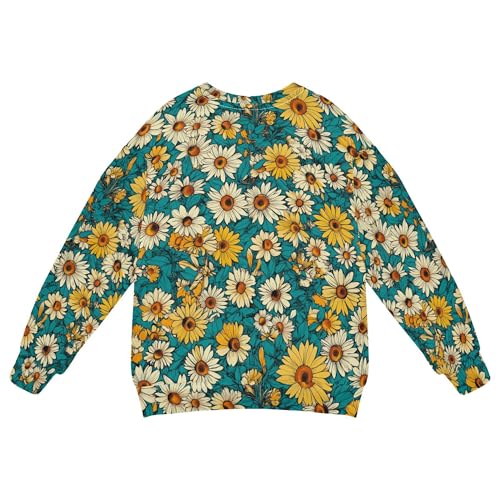 JUNZAN Cartoon Sunflower Star Teal Little Girls Hoodie Sweatshirt Long Sleeve Kids Hoodies Boys Athletic 4T2