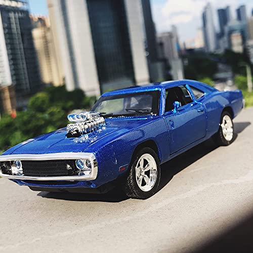 Image of 1:32 Scale Dodge Charger Toy Car for Kids Fast and Furious Die Cast Metal Cars with Light Sound Pull Back Openable Door Toy Car, Black