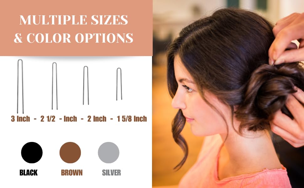 Miniatura 3 de Horquillas rectas de acero inoxidable resistentes y sin enganches hechas a mano (plata, 2 pulgadas)