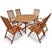 Produktbild IND-70310-SSSE7 Gartenmöbel Set Garnitur Sun Shine, Garten Garnitur Sitzgruppe aus Holz - 7-teilig - Tisch ausziehbar + 6 x Stuhl klappbar