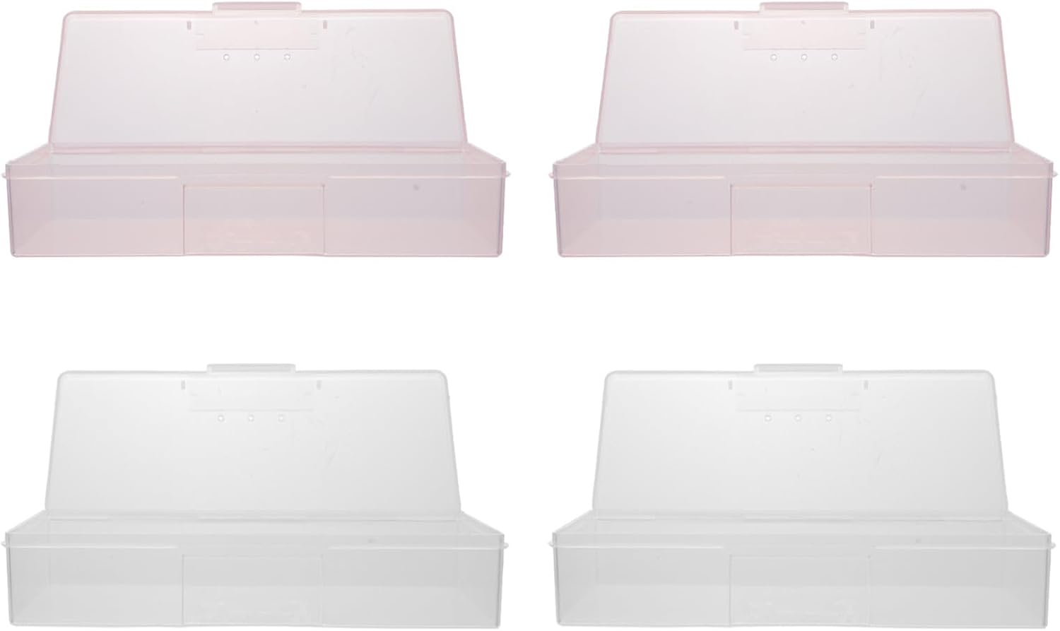 4 Pack Pink PVC Manicure Tool Storage Cases for Nail Art