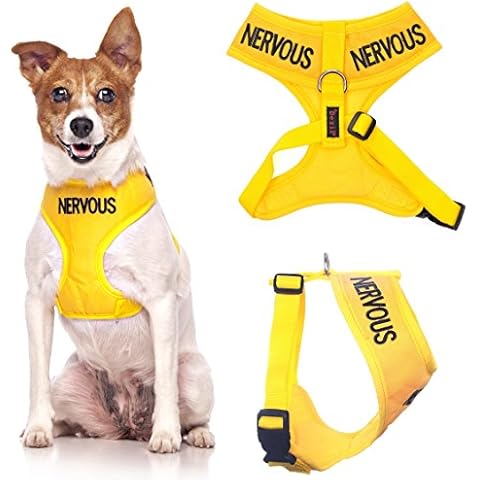 NERVOUS Yellow Adjustable Non-Pull Dog Harness Cover