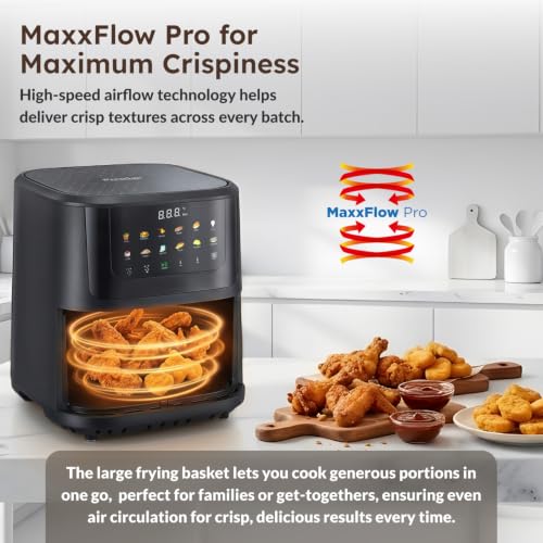 Image of Prestige Crystachef 5.5L 1350W Air Fryer Black |11 Preset Menu Option|See Through Window|Safety Interlocking|Specially Designed Frying Basket| Upto 80% Less Oil|1 Year Warranty