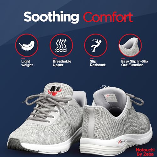 Image of ZEBA Notouchi Hands Free Sneakers for Men - No Bend Slip On Sneakers Design, All-Day Comfort - Slip Resistance, and Breathable Materials - Ideal Men Walking Shoes for Travel & Casual Wear