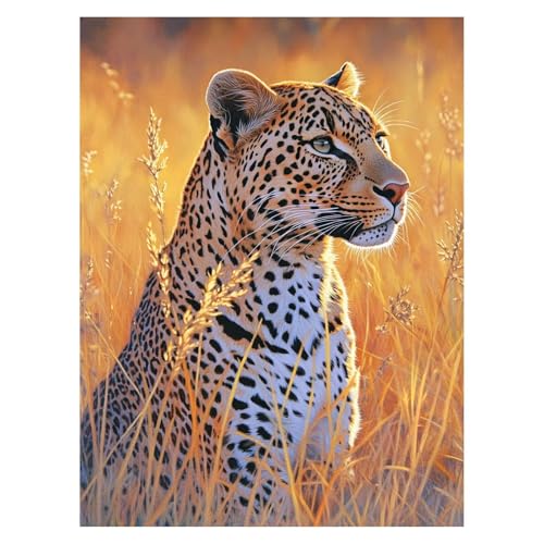 DIY ヒョウ 数字油絵 植物 数字塗り絵画 手芸キット 70 x 50cm 絵画 インテリア 手作りキット ビッグサイズ 複数サイズ 子供 初心者 ペイントバイナンバー 画材 Painting by Numbers 適用対象そして自宅 壁飾り お歳暮誕生