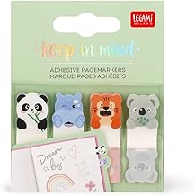 Legami - Keep in Mind Page Markers, 80 Page Marker Stickers (20x4), Writeable and Removable Stickers, Cute Animals, 7 x 5.5 cm