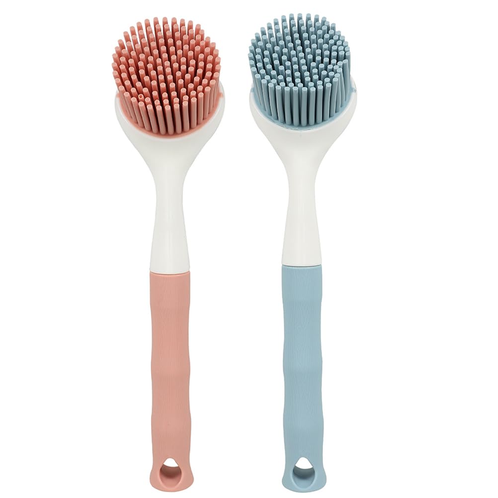 Brosse vaisselle silicone pour casseroles et assiettes : nettoyage doux de la cuisine