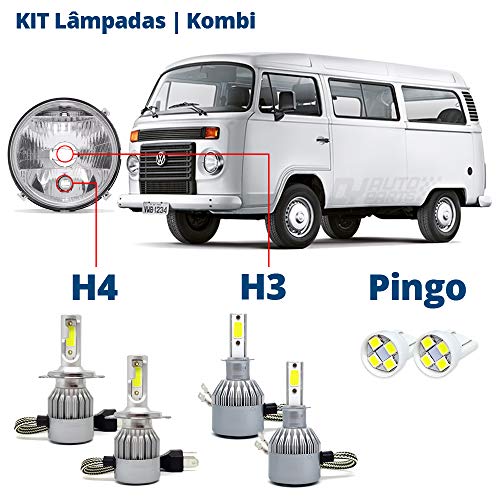 Kit Lâmpadas Gol G4 2006 a 2013 Super Led Branca 6000k 8200 Lumens Honesty