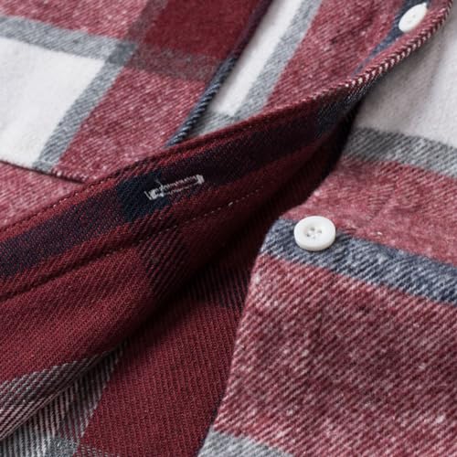 Image of HZXVic Boys Flannel Shirts Toddler Plaid Shacket Kids Button Down Long Sleeve Shirt Family Matching Outfits 12 Months-2XL