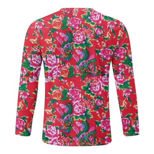 Chemise décontractée masculine imprimé floral rose S - 2