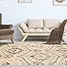 Superior Indoor Area Rug, Jute Backed, Modern Oriental Floral Damask Floor Decor for Office, Living Room, Bedroom, Entryway, Dining/Kitchen, Hardwood, Augusta Collection, 8' x 10', Beige-Brown