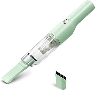 Mini Plus Handheld Vacuum for Car, Desk, Keyboard, Pet Hair, Mint Green | Quick Cleanups, Tight Spaces, Rechargeable Portable, Crumbs, Sofa, Drawers, Seat Gaps, Washable Filter, Easy Storage
