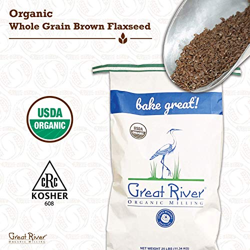 Great River Organic Milling Organic Whole Grain Brown Flaxseed | High-Fiber, Omega-3 Rich Superfood | Non-GMO, Kosher, USDA Organic | Ideal for Baking, Smoothies & Home Milling | 25 Lb. (Pack of 1) - Thumbnail 3