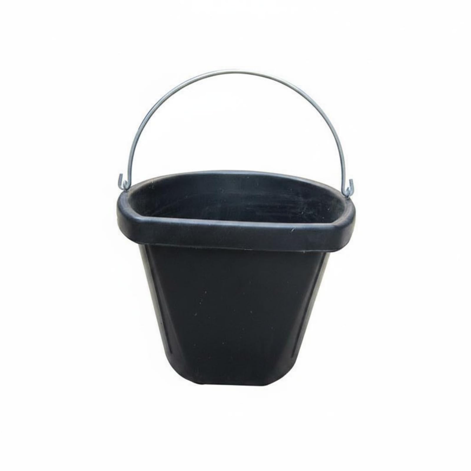 Cubo de Goma Cubo Alimentación Recipiente Contenedor con Asa Metálica Apertura Amplia y Cuerpo para Llenado Ágil Material Adecuado para Campo Estabulación Obra Civil Mantenimiento