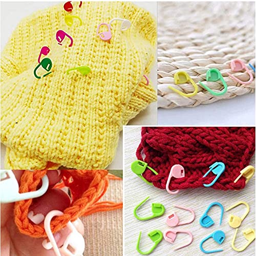 LNKA 500 peças de marcadores de ponto de crochê, marcadores de tricô coloridos, clipes de crochê, co