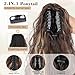 AISI BEAUTY 30 Inch Brown Highlights Ponytail Extension,Claw Clip Curly Ponytail Hair Extension for Women, Long Fluffy Synthetic Clip in Ponytail Hairpiece for Daily Use
