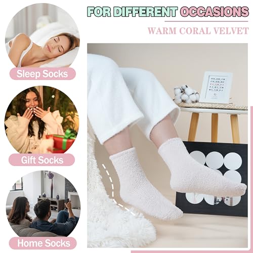 Image of Fuzzy Socks Warm Fluffy Winter Cozy Thick Plush Slipper Sleep Comfy Crew Socks for Women & Men 5 Pairs