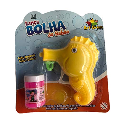 Lança Bolha de Sabão Cavalo Marinho Amarelo Art Brink