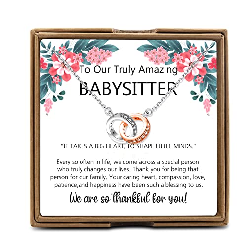 Babysitter Gift Caregiver Gift Babysitter Necklace Gift Babysitter Appreciation Gift Nana Gift Best Nanny Gift (Babysitter Code N)