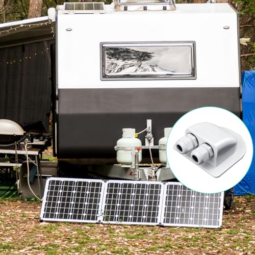 Solar Kabeldurchführung IP68 2-Fach Kabeleinführung Dachdurchführung Wasserdichte Solar-Kabeleinführungsverschraubung für Wohnmobilen