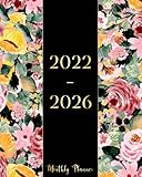  2022-2026 Monthly Planner: Five Years Calendar Monthly Planner January 2022 to December 2026 (60 Months) Schedule Organizer With Federal Holidays and inspirational Quotes (Black Cover & Yellow Floral)