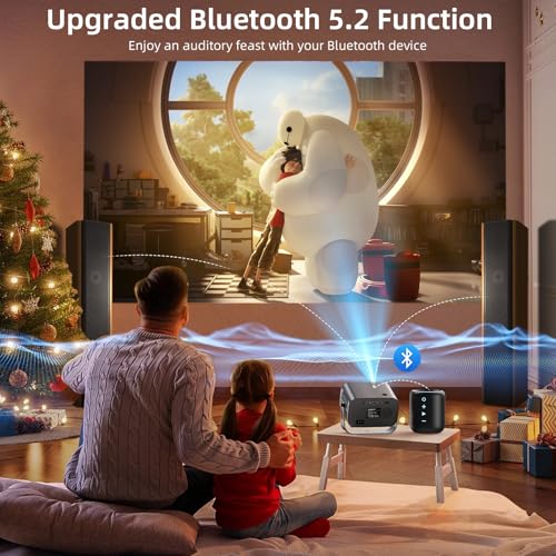Image of Smart Projector with WIFI and Bluetooth, 800ANSI Native 1080P Portable Projector Built-in Apps, Auto Keystone & Electric Focus Movie Projector for Home Theater Compatible with IOS /Android /HD