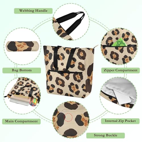 Bolsa de mano de leopardo para ir a la playa y de compras con total comodidad 5