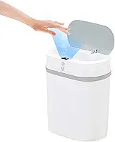 Lixeira Automatica com Sensor, Lixeira Inteligente com Sensor Infravermelho, Lixeira sem Contato para Sala de Estar, Cozinha, Banheiro, Escritório, Quarto, Locais Comerciais, 12L (Cinza)