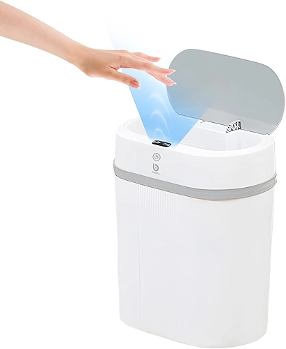 Lixeira Automatica com Sensor, Lixeira Inteligente com Sensor Infravermelho, Lixeira sem Contato para Sala de Estar, Cozinha, Banheiro, Escritório, Quarto, Locais Comerciais, 12L (Cinza)