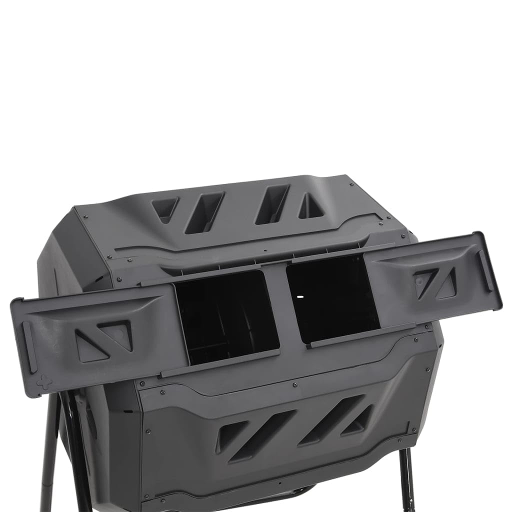 Genérico Contenedor de compostaje de jardín Negro 73x64x95 cm 160 L,Casa y jardín,Jardín,Jardinería,Compostaje,Compostadores-152232