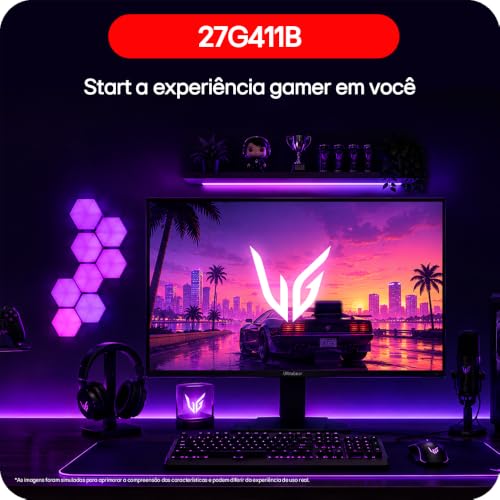 LG UltraGear Monitor Gamer 27" IPS, 144Hz Nativo, 1ms (MBR), Full HD (1920x1080), HDR10, NVIDIA G-SYNC, AMD FreeSync, Preto -
