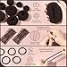 FANDAMEI Hair Bun Maker Set- 8 PCS Hair Donuts for Buns (2 Extra-large,2 Large,2 Medium and 2 Small), 40 PCS Bobby Pins, 5 PCS Hair Elastic Ties Black,Bun Maker - Brown