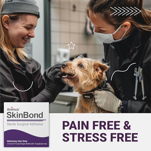 animus skinbond animal skin glue  quick-setting surgical glue  fast-acting bleeding control amp wound closure  flexible amp waterproof wound sealer  2ml amp 10 applications - made in the usa