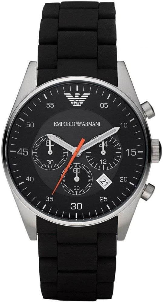 Emporio Armani Sportivo Men's Black Dial Stainless Steel Chronograph Watch - AR5858