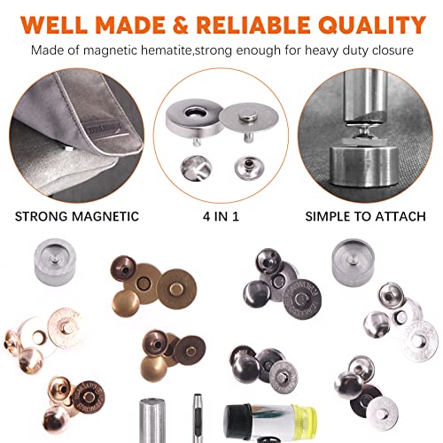 Kit boutons pression couture cuir avec outils d'installation