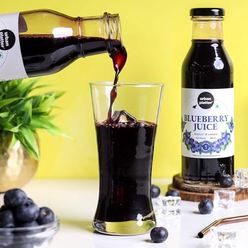 Image of Urban Platter Pure Canadian Blueberry Juice, 350ml (Unsweetened, Supports Brain, Heart, Immune Health, Antioxidant Powerhouse)