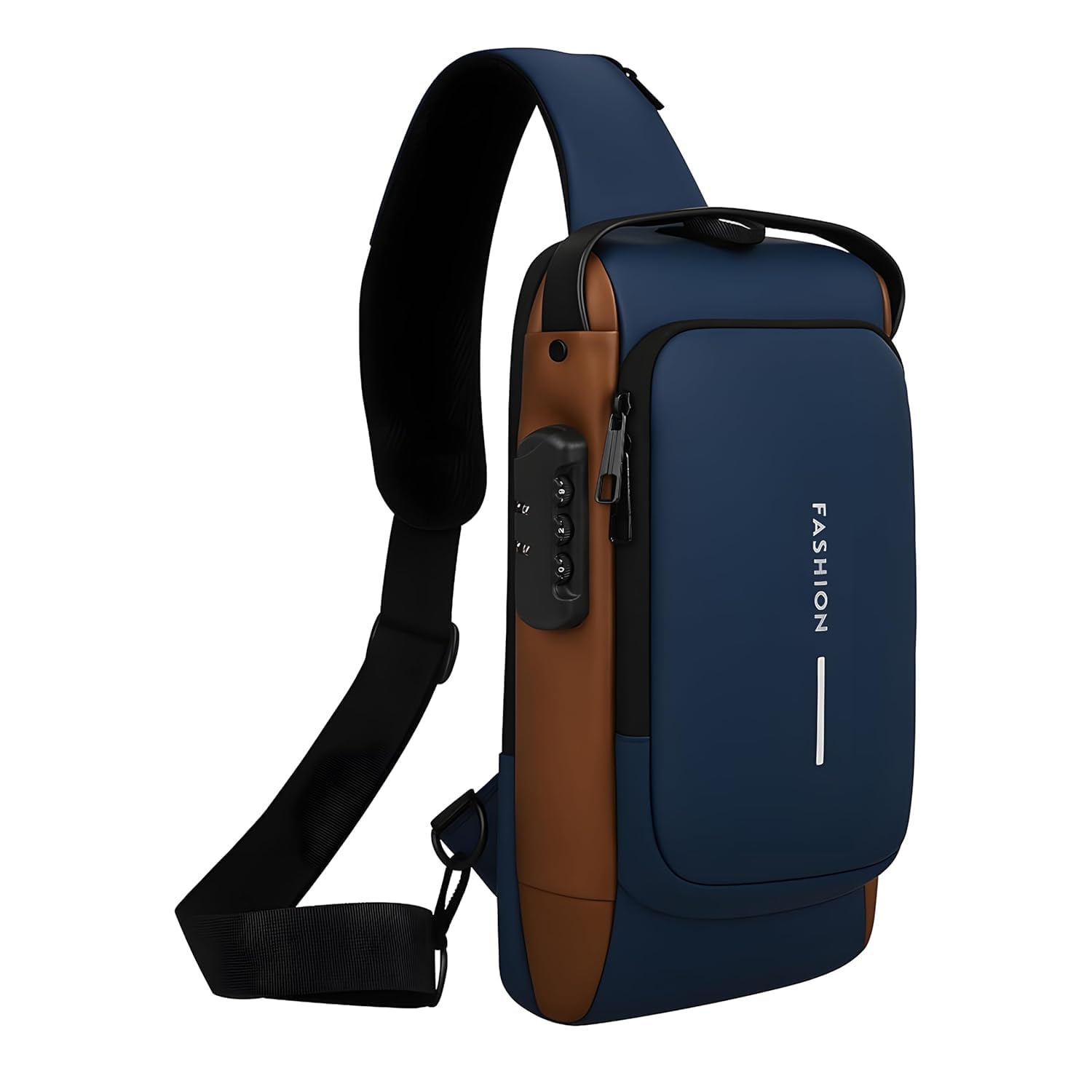 tannero Chest Bag with Digital Lock, Crossbody Sling Bag with USB Charging Port, Dual Colour-picture-46