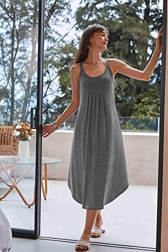 Ekouaer Cotton Sleepshirt Women Long Nightgown Lounge Slip Sleep Dress Sleepwear Chemise (Grey Xxl) #TOP1