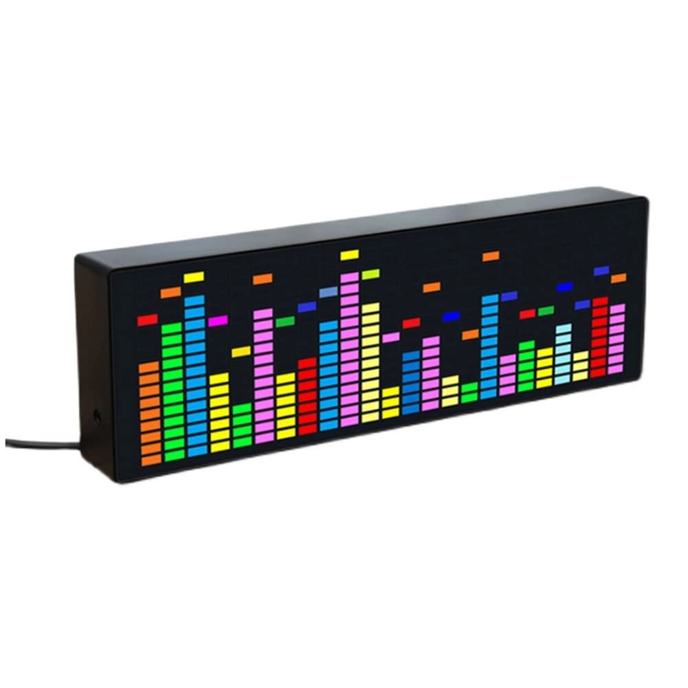 Luz de ritmo 1624RGB para escritorio con reloj electrónico LED y sensor acústico